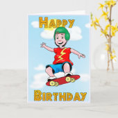 Skaten-Geburtstag Karte (Gelbe Blume)