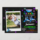 Skaten Geburtstagseinladung Roller Party laden Einladung (Vorne/Hinten)