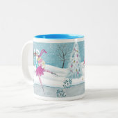 Skaten Girl - Zwei-Töne-Tasse Zweifarbige Tasse (Vorderseite Links)