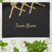 Skaten-Handtuch-Arabesken-Gold-Glitzer Geschirrtuch (Gefaltet)