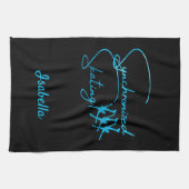 Skaten-Handtuchkalligrafie-Türkis Geschirrtuch (Horizontal)