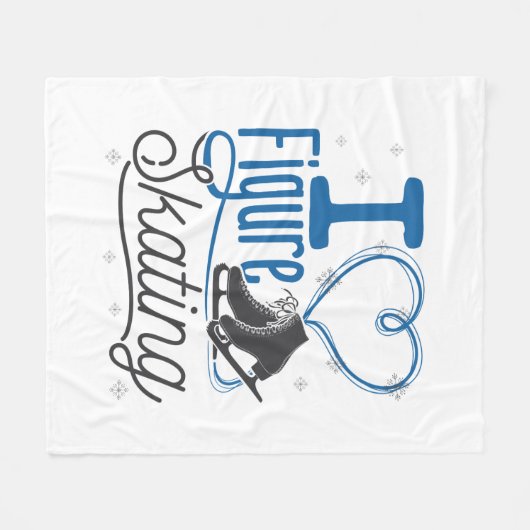 Skaten "Herzfigur" Fleecedecke (Vorderseite (Horizontal))