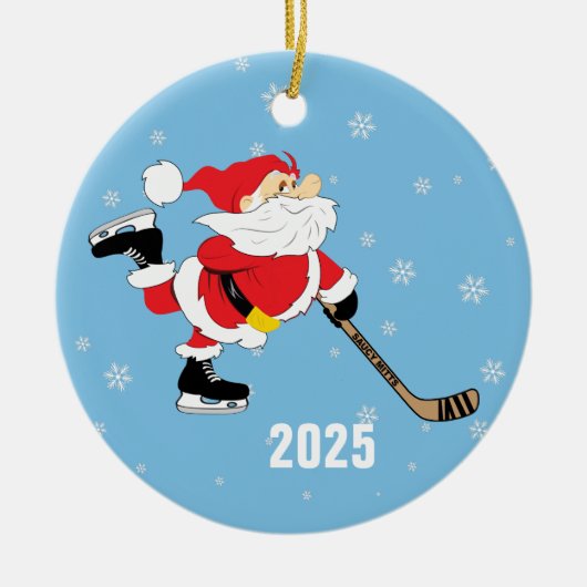 Skaten Hockey Weihnachtsjahr Keramik Ornament (Vorne)