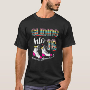 Skaten Ice 16th Birthday Abbildung Skate - Gliding T-Shirt