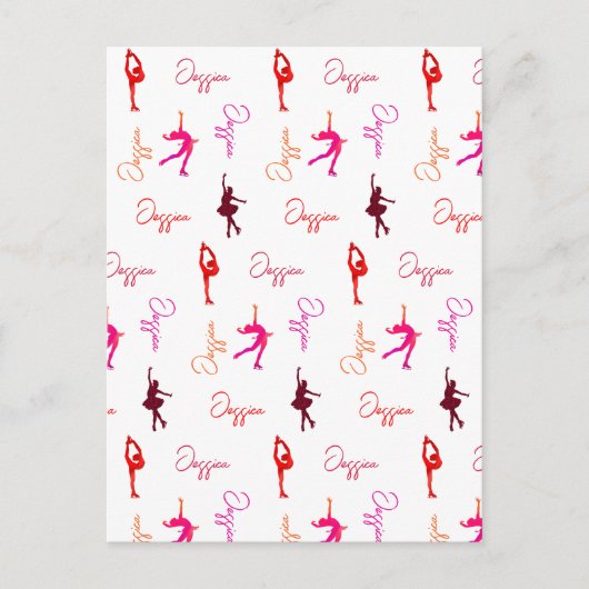 Skaten Ice-Skaten-Name der Girl-Abbildung Postkarte (Vorderseite)