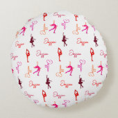 Skaten Ice-Skaten-Name der Girl-Abbildung Rundes Kissen (Rückseite)