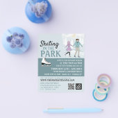 Skaten im Park, Ice Skate Rink Werbung Flyer (Einzeln)