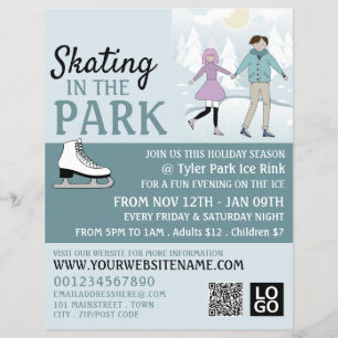 Skaten im Park, Ice Skate Rink Werbung Flyer