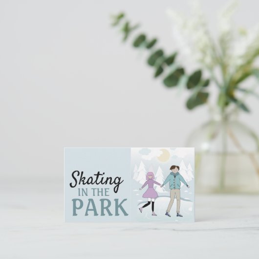 Skaten im Park, Ice Skate Rink Werbung Visitenkarte (Stehend Vorderseite)