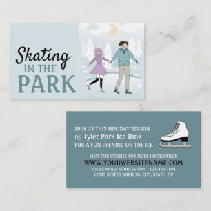 Skaten im Park, Ice Skate Rink Werbung Visitenkarte