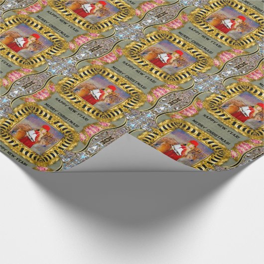 Skaten in freier Wildbahn am Weihnachtsmorgen Geschenkpapier (Ecke)