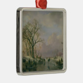 Skaten in Holland Silbernes Ornament (Rechts)