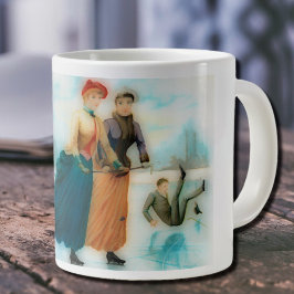 Skaten in Norwegen - lustige Vintage Grafik Jumbo-Tasse