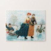 Skaten in Norwegen - lustige Vintage Grafik Puzzle (Horizontal)