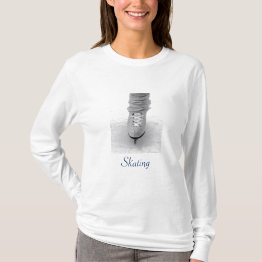 'Skaten' Ladys' Langschläfer T - Shirt (Vorderseite)