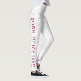 Skaten-Leggings mit weißer Figur - Geboren zum Eis Leggings