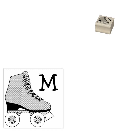 Skaten Monogram des Roller-Skate Gummistempel (Stempel)