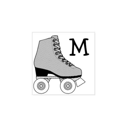 Skaten Monogram des Roller-Skate Gummistempel (Prägung)