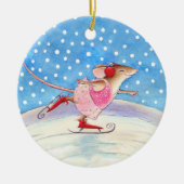 Skaten Mouse Weihnachts- oder Winterschmuck Keramik Ornament (Vorne)