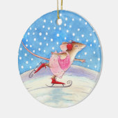 Skaten Mouse Weihnachts- oder Winterschmuck Keramik Ornament (Links)