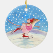Skaten Mouse Weihnachts- oder Winterschmuck Keramik Ornament (Hinten)