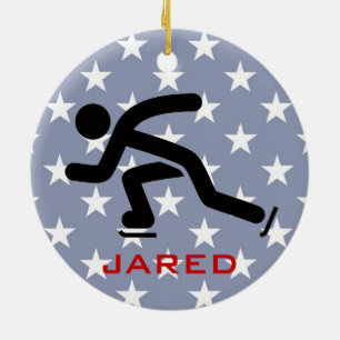 Skaten-Ornament mit personalisierter Geschwindigke Keramikornament