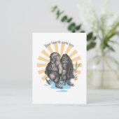 Skaten Owls Retro Style Nostalgisches Design Postkarte (Stehend Vorderseite)