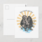 Skaten Owls Retro Style Nostalgisches Design Postkarte (Vorne/Hinten)