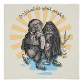 Skaten Owls | Retrostil | Nostalgische Gestaltung Poster