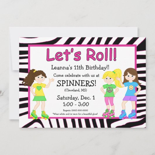 Skaten Party Einladung (Vorderseite)