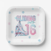 Skaten-Party "Gliding into" 16. Geburtstag Pappteller (Vorderseite)