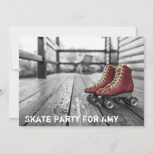 Skaten-Party, Roller-Skate, Einladung Foto (Vorderseite)
