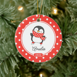 Skaten Penguin Girls Weihnachtsdekoration Keramik Ornament