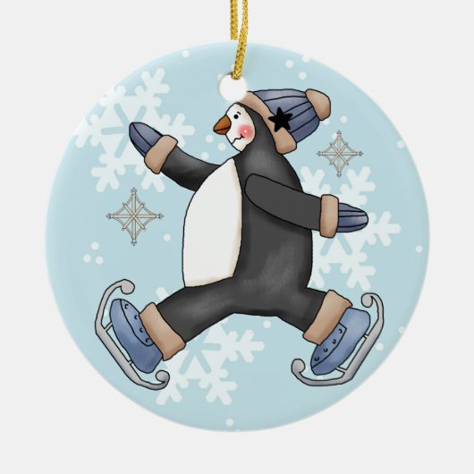 Skaten Penguin Keepake Holiday Ornament (Vorne)
