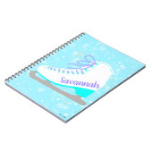 Skaten "personalisiert Ice Skate Blue Snow" Notizblock (Linke Seite)