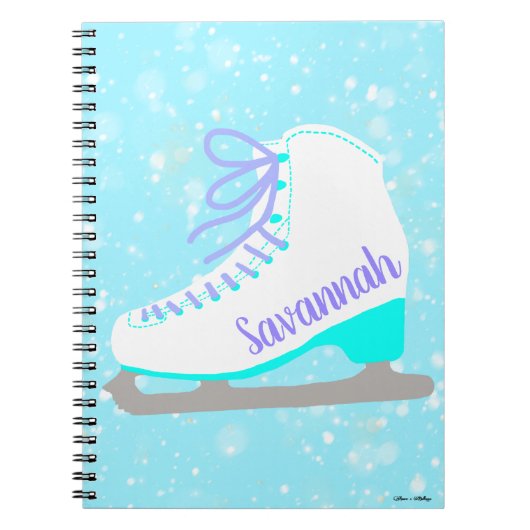 Skaten "personalisiert Ice Skate Blue Snow" Notizblock (Vorderseite)