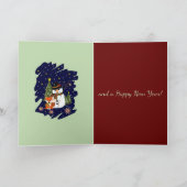 Skaten-Pinguin mit Weihnachtsstext Feiertagskarte (Innenseite)