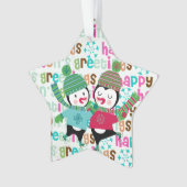 Skaten Pinguine Custom Holiday Acrylic Ornament (Vorderseite)