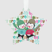 Skaten Pinguine Custom Holiday Acrylic Ornament (Vorderseite)