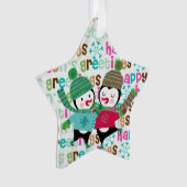 Skaten Pinguine Custom Holiday Acrylic Ornament (Vorderseite)