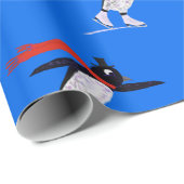 Skaten Pinguine Geschenkpapier (Rolleneckpunkt)