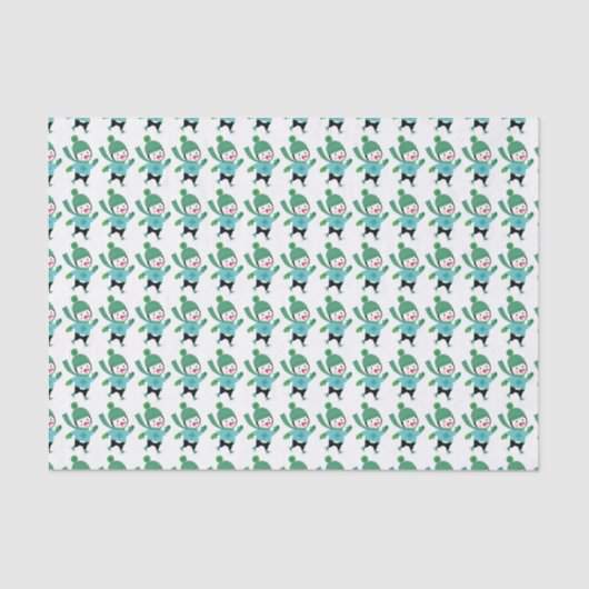 Skaten Pinguine Holiday Tissue Paper Seidenpapier (Vorderseite)