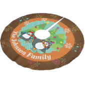 Skaten-Pinguine und Weihnachtsbaumrock 3 Polyester Weihnachtsbaumdecke (Schrägansicht)