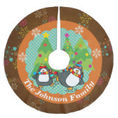 Skaten-Pinguine und Weihnachtsbaumrock 3 Polyester Weihnachtsbaumdecke (Vorderseite)