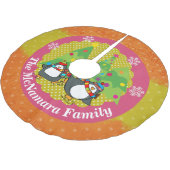 Skaten-Pinguine und Weihnachtsbaumrock 4 Polyester Weihnachtsbaumdecke (Schrägansicht)