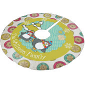 Skaten-Pinguine und Weihnachtsbaumrock 5 Polyester Weihnachtsbaumdecke (Schrägansicht)