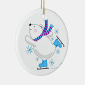 *SKATEN POLAR BEAR* CHRISTMAS ORNANATION KERAMIK ORNAMENT (Rechts)