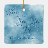 Skaten Polar Bears Weihnachtsfest Keramikornament (Rückseite)