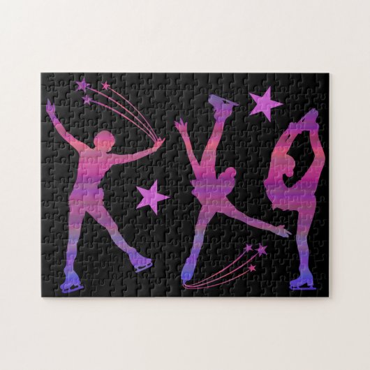 Skaten-Puzzle für Eis (weibliche Figur, Skaten) Puzzle (Horizontal)