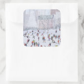 Skaten Rink Central Park New York 1994 Quadratischer Aufkleber (Tasche)